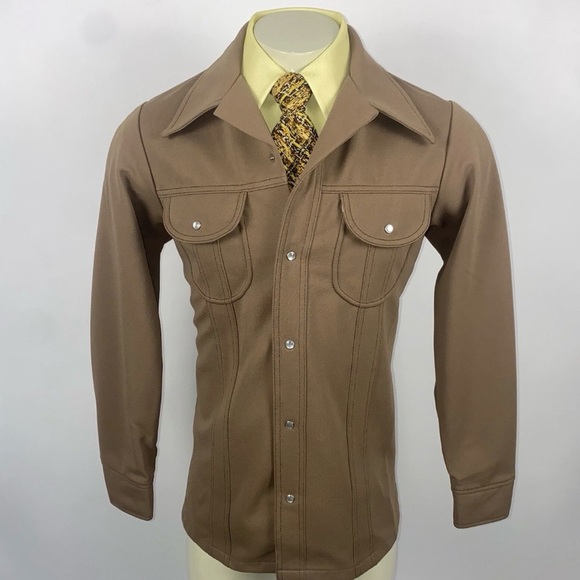 Vintage LEVI’S Panatela Tops ‘70’s Men’s Pearl Snap Leisure Suit Coat EUC M - Picture 3 of 16